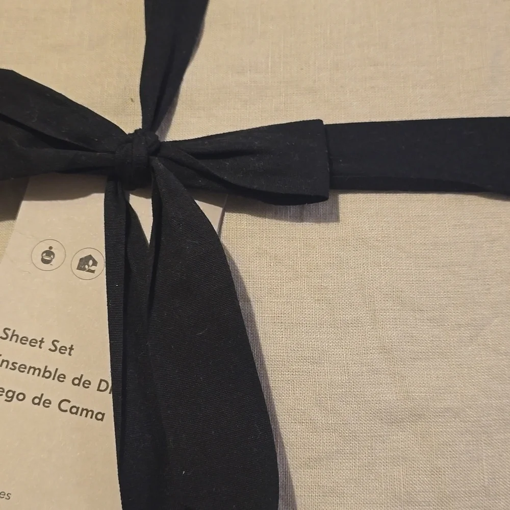 ❤️BUY 2 GET 1 FREE  European Flax Linen Sheet Set, Full, Frost Gray, Retail $269